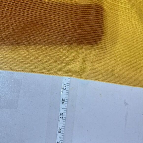 Cliche Women's Knit Wool Ribbed Neck‎ Long Sleeve Pullover Sweater Gold Large - Picture 10 of 10